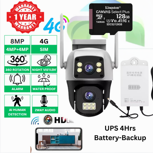 V380 Pro Q13 Dual 4MP 4G Sim Wireless Dual lens CCTV Camera