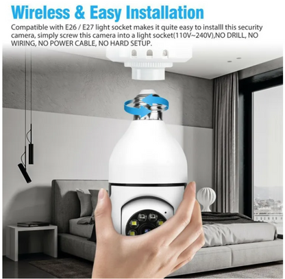 V380 Pro 2Mp Bulb WiFi Camera  HD Infrared Night Vision (CCTV)