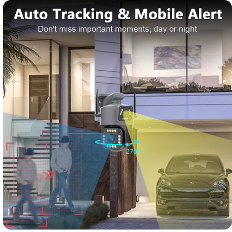 V380 Pro Q15 Dual Lens 4Mp 4G Sim HD Wireless Security Camera (CCTV)