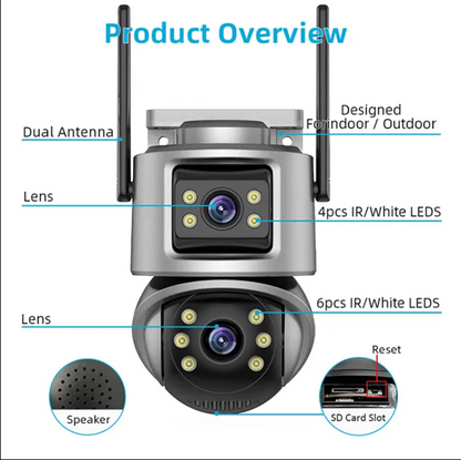 ICSEE Q32 Dual Lens 4Mp WIFI HD Wireless Security Camera (CCTV)