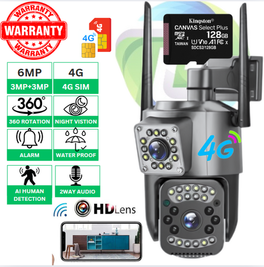 V380 Pro SC03 Dual Lens 6Mp 4G Sim HD Wireless Security Camera (CCTV)