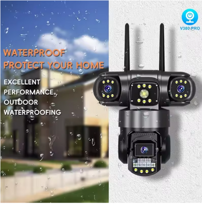 FREE 64GB SD  SC28  V380 Pro Triple Lens 6Mp 4G Sim HD Wireless Security Camera (CCTV)