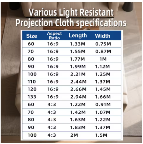 120 Inch Anti-Light Projector Screen