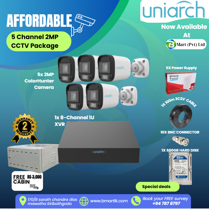 Uniarch 2Mp CCTV 5 Channel Package