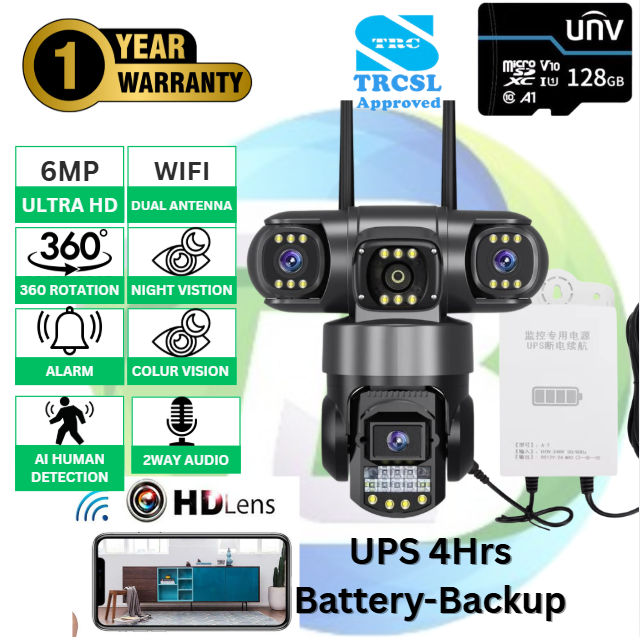 V380 Pro SC28 Triple Lens 6Mp WIFI HD Wireless Security Camera (CCTV)