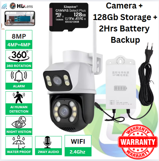 ICSEE P6 Dual Lens 6Mp WI-FI HD Wireless Security Camera (CCTV)